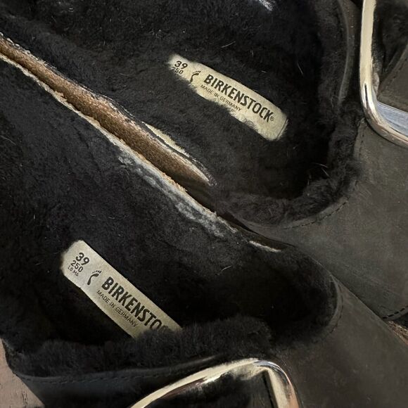 BIRKENSTOCK Madrid Big Buckle Shearling in Black Oiled Leather EU 39 US 8-8.5 N - Picture 12 of 13